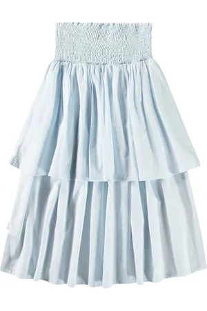 Molo Tiered Cotton Poplin Skirt
