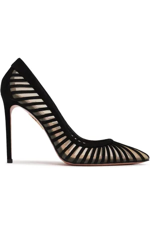Aquazzura 105mm Passions Mesh & Suede Pumps