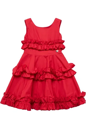 MONNALISA Ruffled Cotton Poplin Dress