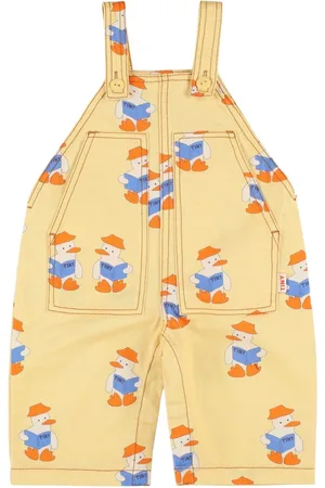 Tiny Cottons Printed Cotton Twill Overalls