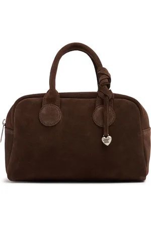 MARGE SHERWOOD Bowling Soft Suede Top Handle Bag