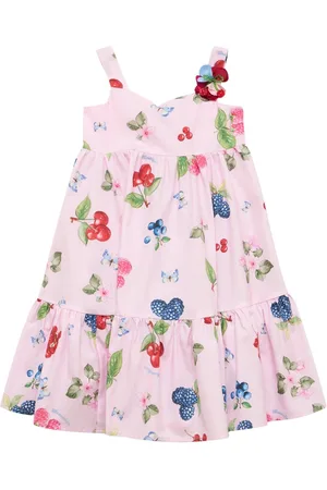 MONNALISA Printed Cotton Poplin Dress