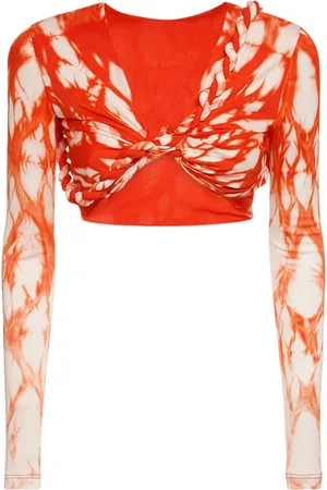 DION LEE Shibori Viscose & Silk Crop Top