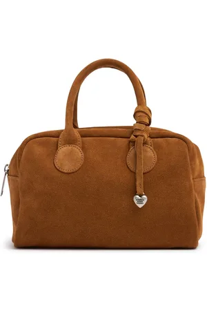 MARGE SHERWOOD Bowling Soft Suede Top Handle Bag