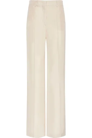 Sportmax Orario Viscose Canvas Wide Pants