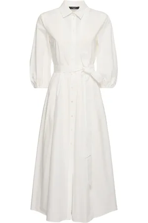 Max Mara Kentia Poplin Belt Midi Shirt Dress