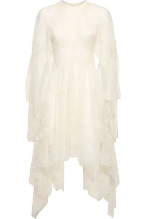 Serafini Draped Nylon Lace Dress