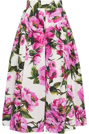Dolce & Gabbana Printed Poplin Midi Skirt