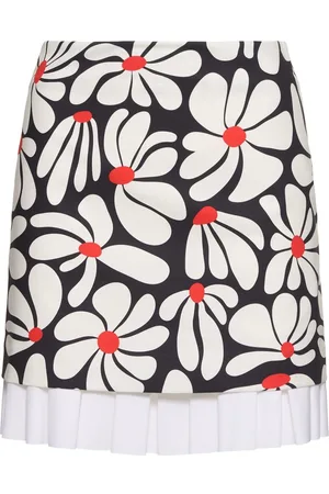 Msgm Printed Stretch Cotton Mini Skirt