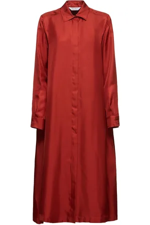Max Mara Crusca Silk Twill Midi Shirt Dress