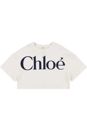 Chloé Printed Cotton Jersey Cropped T-shirt