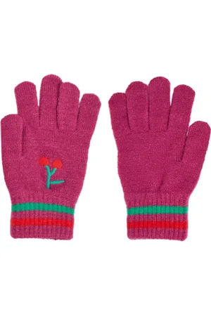 Bobo Choses Cherry Embroidered Knit Gloves