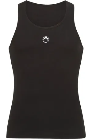 Marine Serre Moon Embroidery Organic Cotton Tank Top