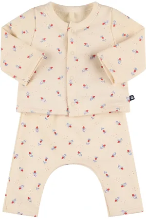 Petit Bateau Printed Cotton Jersey Cardigan & Pants