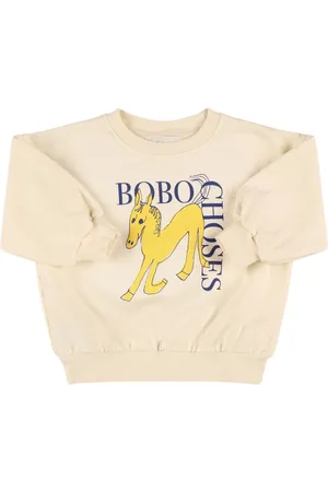 Bobo Choses Horse Print Cotton Crewneck Sweatshirt