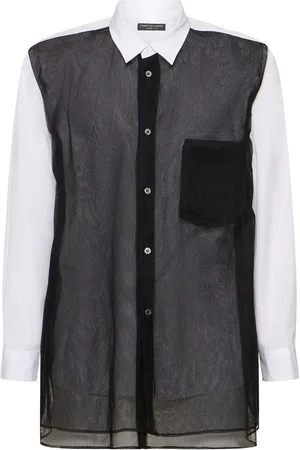 Comme des Garçons Cotton Shirt W/ Tulle Insert