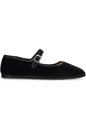 VIBI VENEZIA 10mm Mary Jane Nero Velvet Slippers