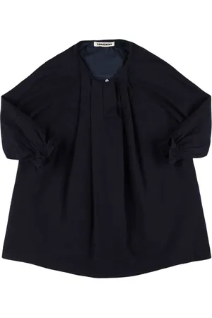 TANGERINE Pleated Twill Wide Sleeve Dress