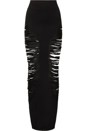 Rick Owens Pillar Wool Knit Long Skirt