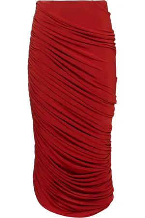 MAGDA BUTRYM Draped Viscose Blend Jersey Long Skirt