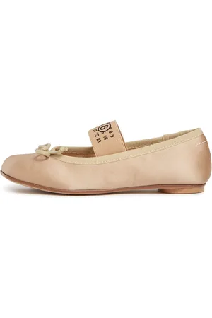 Maison Margiela Logo Print Satin Ballerinas