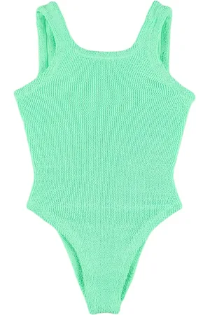 Hunza G Seersucker Swimsuit W/ Bow 7-12y