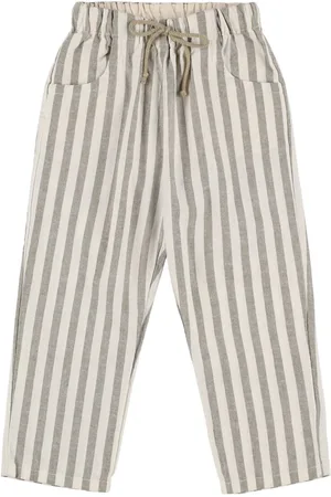 Babe & Tess Striped Cotton Blend Pants