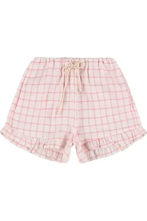 Babe & Tess Check Cotton Blend Shorts