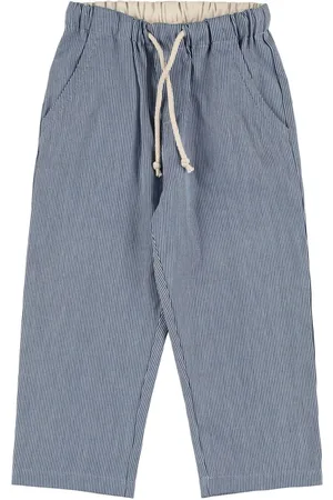 Babe & Tess Striped Cotton Denim Pants
