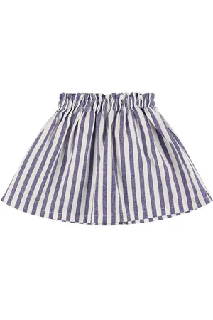 Babe & Tess Striped Cotton Blend Skirt