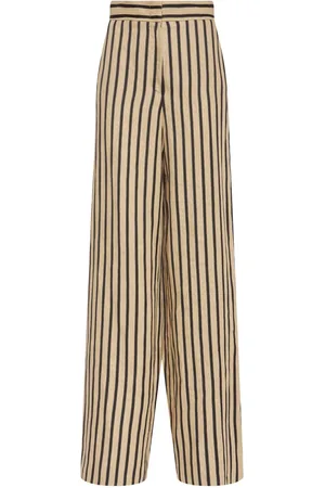 Max Mara Cestino Striped Satin Wide Pants