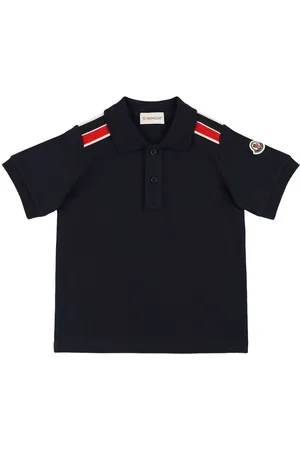 Moncler Tricolour Trimmed Cotton Polo Shirt