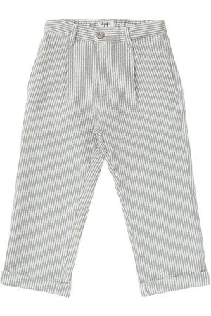 Il gufo Striped Cotton Seersucker Pants