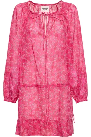 Marant Etoile Parsley Print Self-tie Cotton Mini Dress