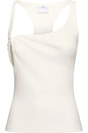 Courrèges 90s Twist Ribbed Cotton Tank Top
