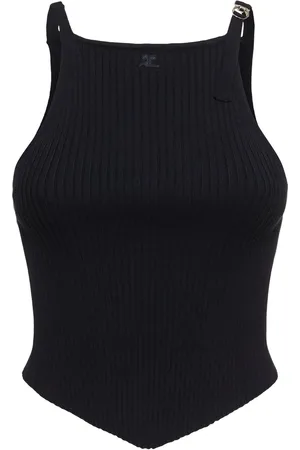 Courrèges Pointy Buckle Rib Knit Tank Top