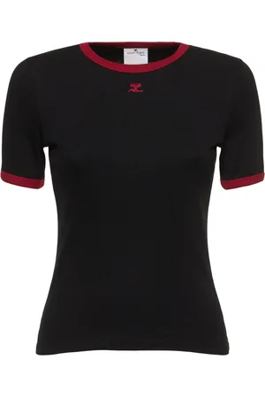 Courrèges Signature Contrast Cotton T-shirt