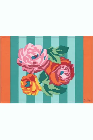 LISA CORTI Set Of 2 Nizam Aqua Veronese Placemats