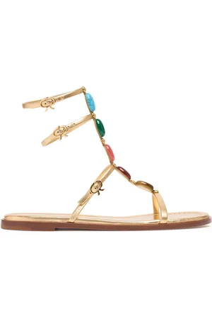 Gianvito Rossi 10mm Shanti Leather Flat Sandals