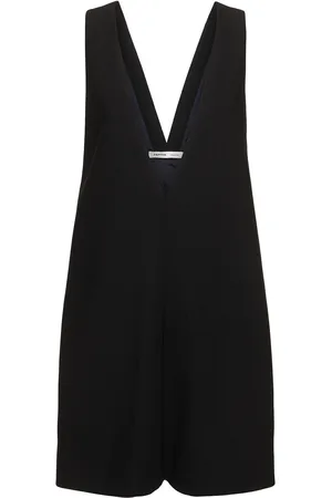Carven Wool Blend V-neck Mini Dress