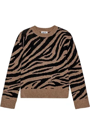 Molo Zebra Wool Blend Knit Sweater