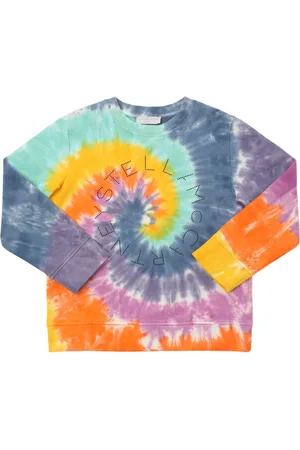 Stella McCartney Tie Dyed Cotton Crewneck Sweatshirt