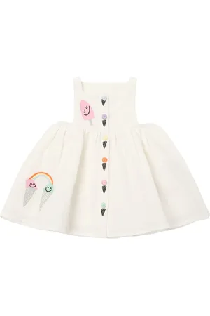 Stella McCartney Embroidered Linen & Cotton Dress