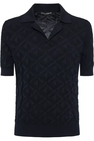Dolce & Gabbana Monogram Knit Silk Short Sleeve Polo