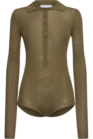 The Frankie Shop Solana Wool Blend Polo Bodysuit
