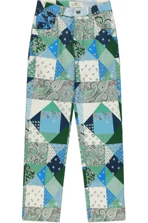 Etro Patchwork Cotton Blend Bull Pants