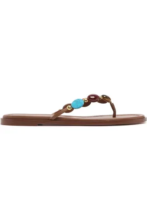 Gianvito Rossi 5mm Shanti Leather Thong Sandals