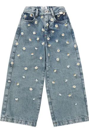 Il gufo Daisy Embroidered Cotton Jeans