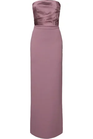 Solace Afra Twill & Crepe Knit Maxi Dress
