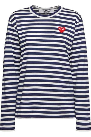 Comme des Garçons Embroidered Red Heart Cotton T-shirt